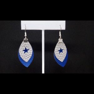 Dallas Cowboys inspired leather earrings